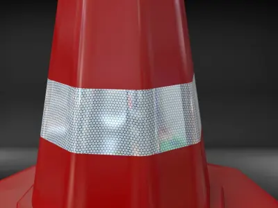 Traffic Cone Game Ready Low-poly 3D model