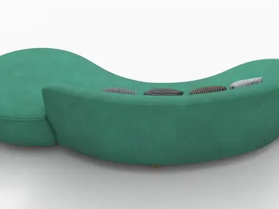 Serpentine Sofa Green 3D model