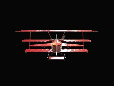 Fokker DR-1 Low-poly 3D model