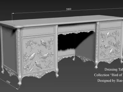 Dressing Table  for CNC Bedroom furniture 3D model