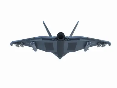 Sci-FI Futuristic Aircraft Fighter Concept 3D model