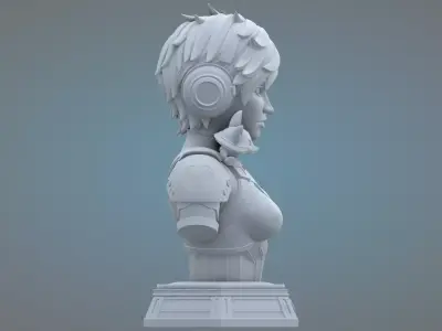 High-Detail Character Asset with Mini Fox PM-52 3D print model