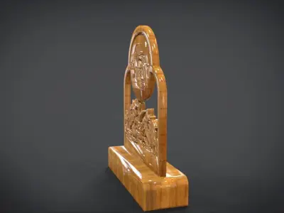 Decorative clock furniture with Fish motif design Low-poly 3D model