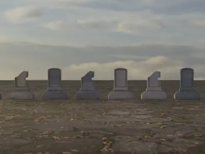 Hand Sculpted cemetery gravestones part 1 Low-poly 3D model