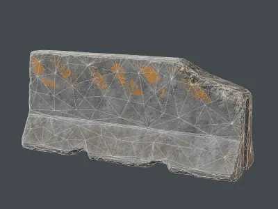 Jersey Concrete Road Barriers  Low-poly 3D model