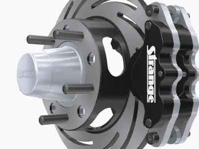 Strange Spindle Front Brake Disc Low-poly 3D model