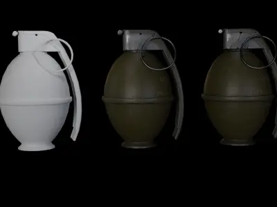 M-26 Frag Grenade Low-poly 3D model Low-poly 3D model