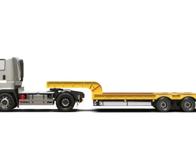 Generic Lowbed Semi-Trailer 4x16m 25 Tons 3D model