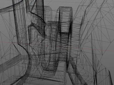 Rotating hose or wire clip Low-poly 3D model