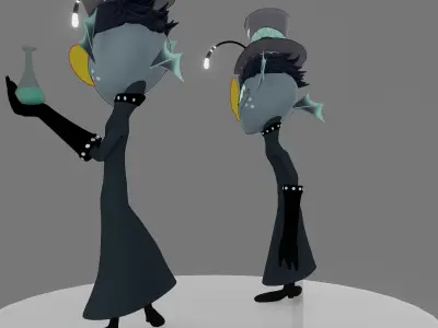 Baxter Hazbin Hotel Low-poly 3D model