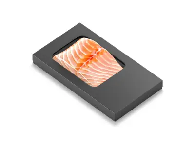 Black Salmon Box Pack - trout cardboard tray  3D model