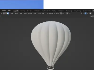 Air Balloon 3D medium poly Low-poly 3D model