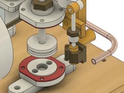 Bernays Two Cylinder Steam Engine 3D model