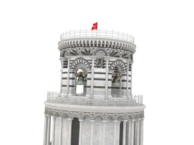 Leaning Tower of Pisa Low-poly 3D model