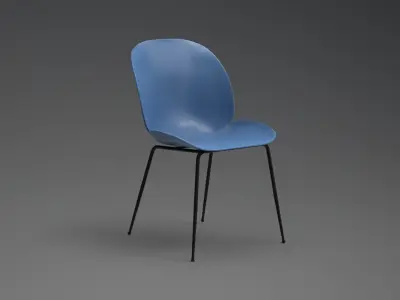 Kempton Dining Chair blue Low-poly 3D model