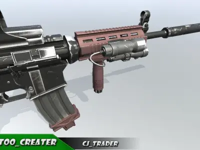 Modern Assault rifle special 3d model Low-poly 3D model