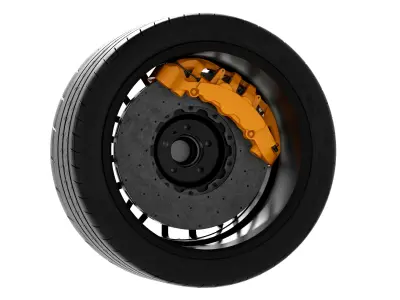 OZ racing and Michelin Pilot Sport Cup 2 3D model