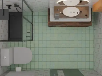 Modern Mini Bathroom Interior Design Free low-poly 3D model