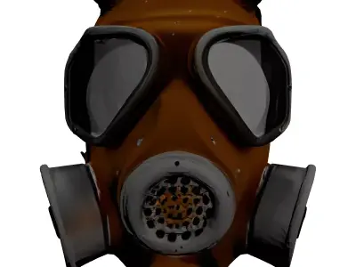 Vintage Military Gas Mask PBR 3D model