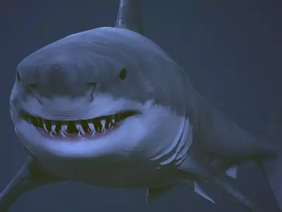 Great white shark  AAA Low-poly 3D model