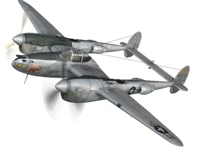 Lockheed P-38 Lightning - Hazel 3D model