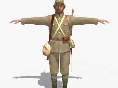 WWII Japanese Soldier 01 3D model