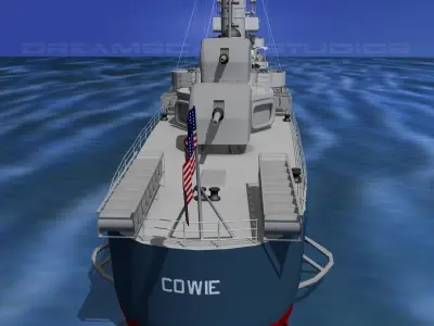 Gleaves Class Destroyer USS Cowie DD632 3D model