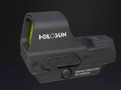 Holosun classic HS510C Holographic sight Low-poly 3D model