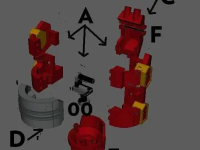Blitzgreymon Giant Arm AND Gusion Rebake Full City Arm  3D print model purchase