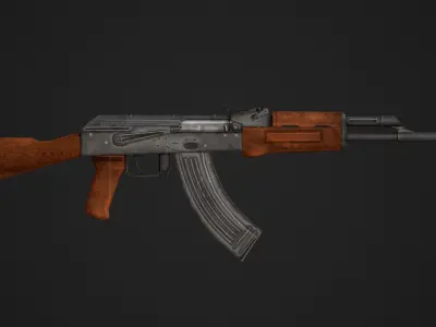 AK 47 Low Poly Low-poly 3D model