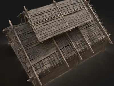 Forge Smithy Workshop Blacksmith Norseman Village Next Gen AAA Free low-poly 3D model