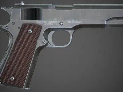 Colt M1911 A1 - PBR Game-Ready Low-poly 3D model