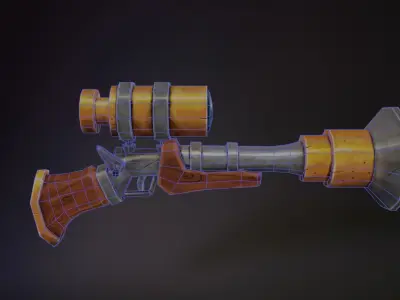Rifle - handpainted Low-poly 3D model