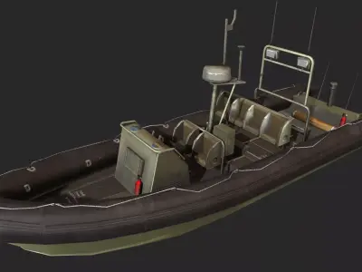 Zodiac patrol boat Low-poly 3D model
