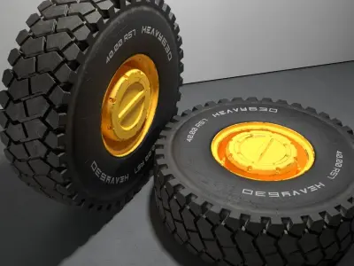 40R57 High poly tire 3D model 3D model