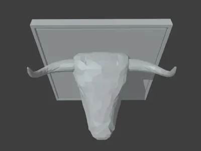 Low Poly Bull Head Low-poly 3D model