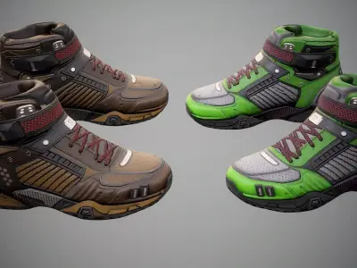 Sci-Fi Sneakers p01 Low-poly 3D model
