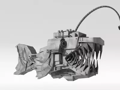 Sci fi Creatures Fish SA-2 - Low Poly Low-poly 3D model