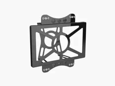 Braille battery mount support Low-poly 3D model