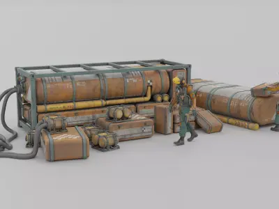 Sci-Fi Crates 3D model