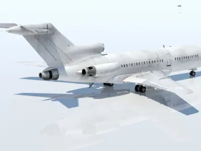 Vintage B 727 100 derelict scrapyard low poly static Low-poly 3D model