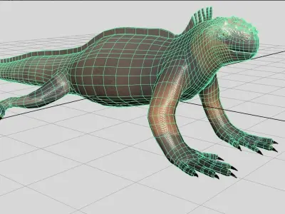 Cartoon Marine Iguana 3D model