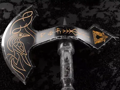 Raven Axe Low-poly 3D model