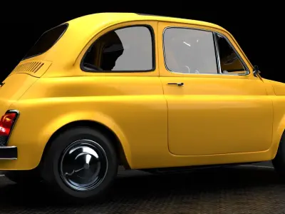 Fiat 500 Free low-poly 3D model