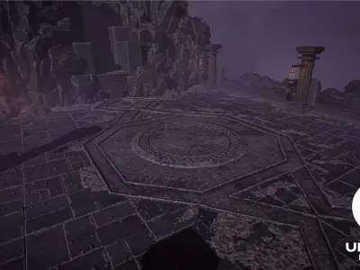 Fantasy Modular Combat Arena Environment - UE project Low-poly 3D model