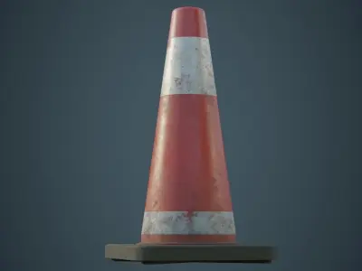 Traffic Cone 5B Low-poly 3D model