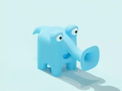 Cartoon Elephant Free 3D model