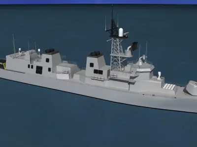 Takanami Class Destroyer Suzunami 3D model