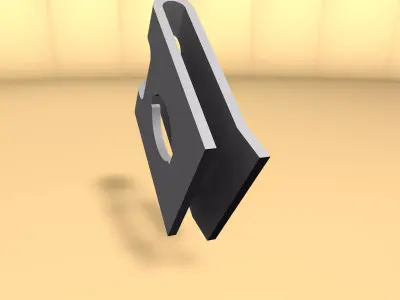 Threaded clip for plastic sheet Low-poly 3D model