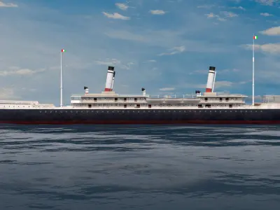 Steamship Low-poly 3D model